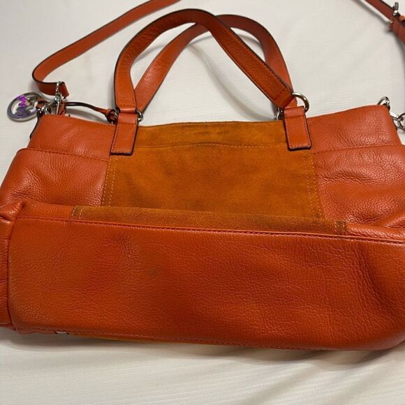 Michael Kors Orange Suede Leather Purse Handbag - Picture 13 of 16